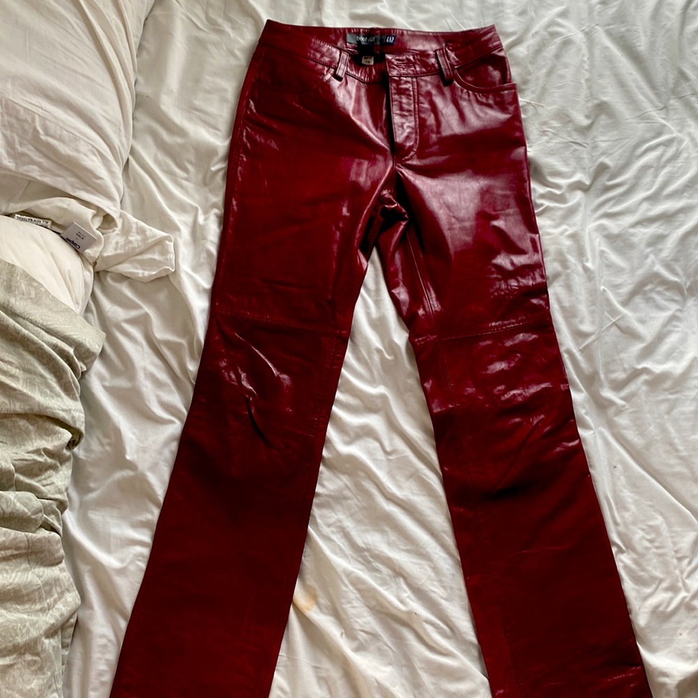 GAP Vintage women’s bootcut real red leather pants